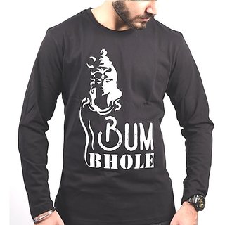 Buy Full Sleeves Black T-Shirt for Men - Bum Bum Bhole Online @ ₹899 ...