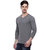 Youthen Gray V-Neck  Long Sleeve T-Shirt for Men