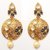 Kriaa by JewelMaze Zinc Alloy Gold Plated Black Meenakari Dangle Earrings-AAA0961