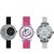 TRUE CHOICE Round Dial Multi Leather Strap Analog Watch For Women(Combo)