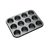 Unique Cartz Premium Black Aluminium 12-Slot Cup Shape 3D Nonstick Muffin/ Cup Cake Pan / Mould - (Medium Size)