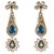 Kriaa by JewelMaze Zinc Alloy Gold Plated Blue Austrian Stone Necklace Set-AAA0520