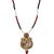 Kriaa by JewelMaze Zinc Alloy Gold Plated Maroon And Green Austrian Stone Necklace Set-AAA0523