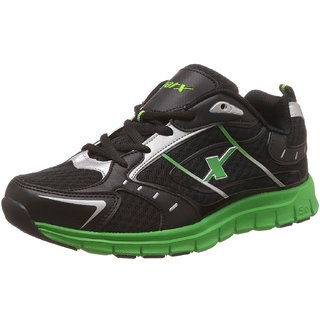 sparx men's sports running shoes black green