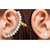 Spargz Gold Plated Half Moon Pearl Ear Cuff With Stud One Pearl Earring For Women AIER 877