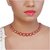 Kriaa by JewelMaze Zinc Alloy Gold Plated Red Austrian Stone Necklace Set-AAA0555