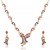 Kriaa by JewelMaze Zinc Alloy Gold Plated Pink And Blue Austrian Stone Necklace Set-AAA0688