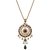 Kriaa by JewelMaze Zinc Alloy Gold Plated Multicolor Austrian Stone Necklace Set-AAA0589