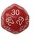 Red- 30 Sided Polyhedral Dice (D30)- Role Playing Games and Math Play (1 each)- Large Size- 32 mm