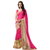 RK FASHIONS Pink Faux Georgette Party Wear Printed Saree With Unstitched Blouse - RK232872