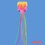 EVINIS Kite-Beautiful Large Easy Flyer Kite for Kids - Nylon Cloth 4m Power Yellow&Pink Head and Colorful Tail Octopus S