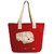 VW Collection by BRISA Canvas Shopping Bag - Camper Bus Red - Official VW Licensed Product