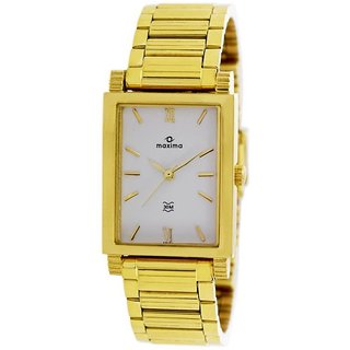 Buy Maxima Quartz White Rectangle Men Watch 38191CMGY Online 920 from ShopClues