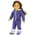18 Inch Doll Outfit, 2 Pc. Set Fits American Girl Dolls, Hooded Purple Sparkle Capri Doll Sweatsuit
