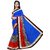 RK FASHIONS Blue Lycra Party Wear Printed Saree With Unstitched Blouse - RK219512