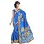 RK FASHIONS Blue Turkey Silk Party Wear Printed Saree With Unstitched Blouse - RK230332