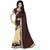 RK FASHIONS Brown Faux Georgette Party Wear Printed Saree With Unstitched Blouse - RK235042
