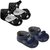 18 Inch Doll Shoes Set, 2 Pair of Ankle Strap Dress Shoes in Black and Navy, Fits 18 Inch American Girl Doll
