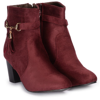 long maroon boots