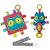 Mary Meyer Taggies Crinkle Me Owl Square and Squeaker Set with Pacifier Clip-Brightly colored soft, huggable, and whats