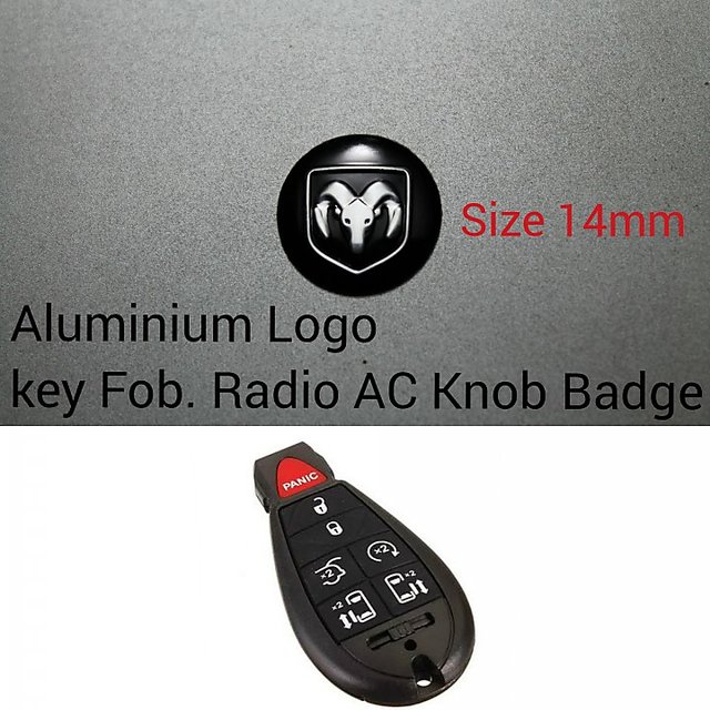 2 x Audi Key Fob Sticker Replacement 14mm pressed aluminium in Chrome /& Black