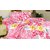 Triveni Floral Printed Bed Sheet With 2 Pillow Cover (Pink)