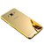 Vinnx Premium Luxury Metal Bumper Acrylic Mirror Back Cover Case For Samsung Galaxy J5 - Golden