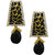 My Design Antique Gold Plated Black Minakari Earrings For Women And Girls