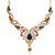 Kriaa by JewelMaze Zinc Alloy Gold Plated Multicolor Austrian Stone Necklace Set-AAA0674
