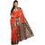 Sudarshan Silks Orange Tussar Silk Self Design Saree With Blouse