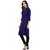 IVES Straight Blue Crepe Solid Casual Kurti for Women