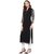 IVES Straight Black Cotton Solid Casual Kurti for Women
