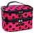 Angela Star Cosmetic Bag Double Layers Dot Decor Big Capacity Travel Bag Makeup Holder Toiletry Bag with Mirror (Rose)