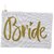 White Canvas Bride Cosmetic Bag with Gold Script - 6.5