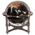 Unique Art 21-Inch Tall Black Ocean Table Top Gemstone World Globe with 4 Leg Silver Stand