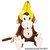 One Large Plush Stuffed Monkey With Banana On His Head - 24.5