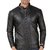 Solid Black Faux Leather Jacket with Fur Lining for Men
