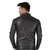 Solid Black Faux Leather Jacket with Fur Lining for Men