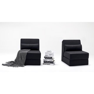 Fabhomedecor Easy Flip Flop Single Sofa Bed In Black Color Fabhomedecor Easy Flip Flop Single Sofa Bed In Black Color