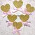 DOOXOO Gold Glitter Heart Pink Bow Cupcake Toppers Heart Toppers Gold Glitter Hearts Wedding Cupcake Toppers Wedding Dec