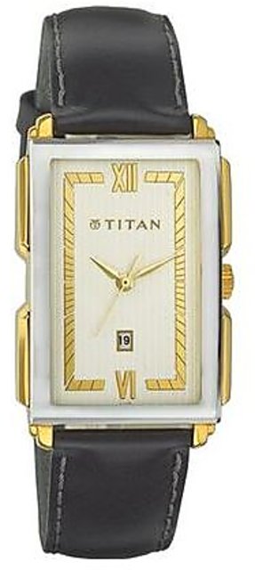 Buy Titan Quartz Beige Rectangle Men Watch 1485Yl04 Online