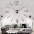 LOOYUAN DIY Large Wall Clock 3d Mirror Sticker Metal Big Watches Home Decor Unique Gift