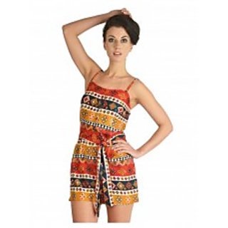 Multi Coloured Tribal Printed Short Jumpsuit