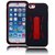 iPhone 6 Phone Case, Bastex Heavy Duty Hybrid Protective Soft Black Outer Silicone Cover Hard Red Kickstand Case for App