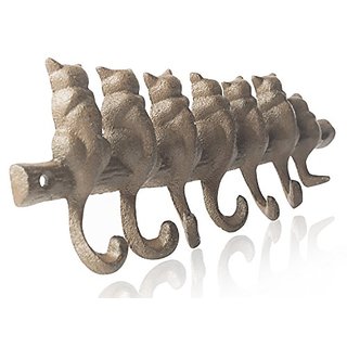Buy 7 Cats Cast Iron Wall Hanger Decorative Cast Iron Wall Hook Rack Vintage  Design Hanger with 4 Hooks For Coats, Hats, Key Online @ ₹2195 from  ShopClues