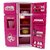 Dream Kitchen Mini Refrigerator Pink Toy Fridge Playset for Dolls with Play Food Set