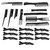 Queentools Professional Hairdresser Set with 10 Piece Professional Comb Set and 10 Alligator Hair Clips Plastic Hair Cla