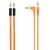 Chromo Inc. 2x Pack 3.5mm Auxiliary Cable 1 Angled and 1 Flat Audio Music Aux - Orange