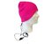 C&E Boss Tech Knit Beanie Hat with Built-In Handsfree Headset - Non-Retail Packaging - Pink