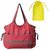 Damero Large Diaper Tote Satchel Bag with Drawstring Organizer Bag (Red)